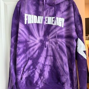 Barstool Purple Tie-Dye Hoodie with White Print